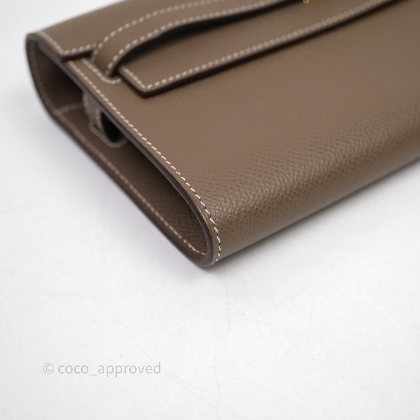 Hermès Kelly To Go Wallet Etoupe 18 Epsom Gold Hardware