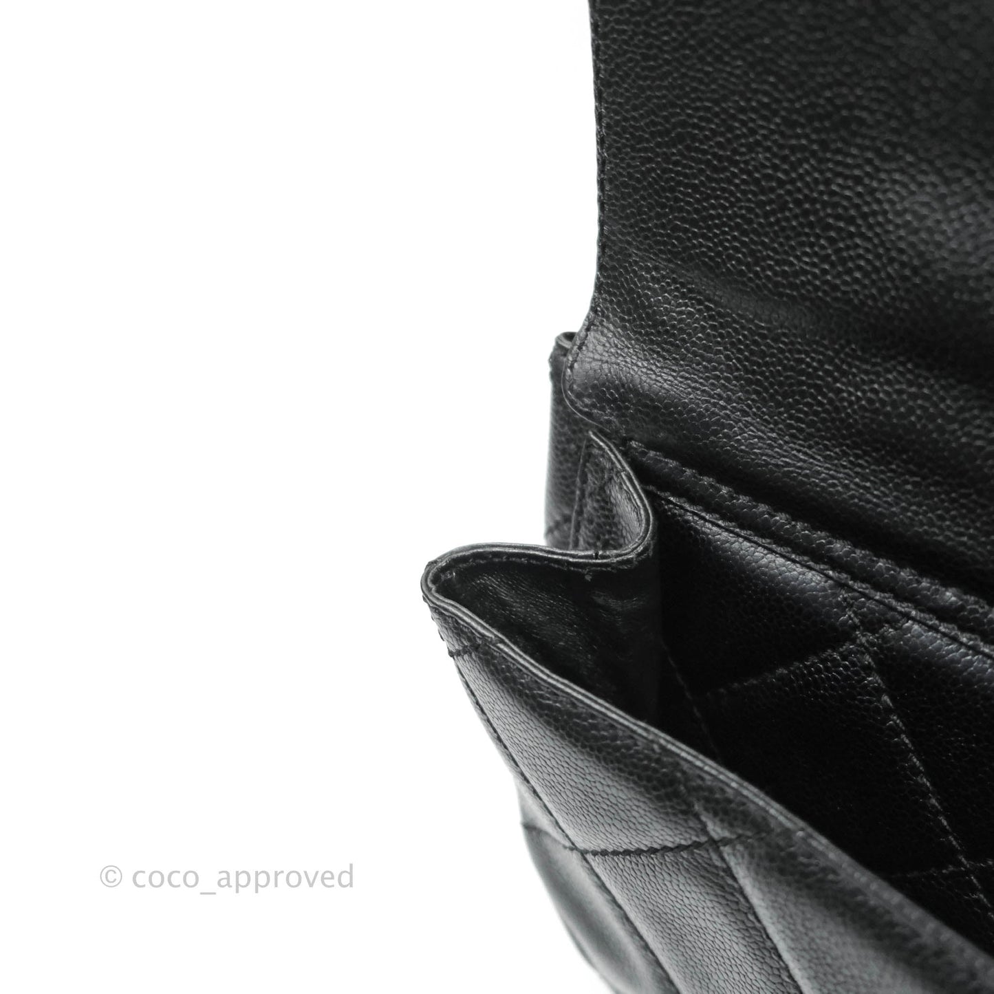 Chanel Quilted Black Caviar Tote Silver Hardware