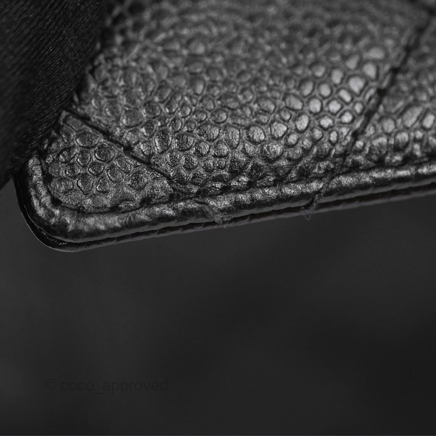Chanel Vintage Quilted Shoulder Bag Black Caviar 24K Gold Hardware