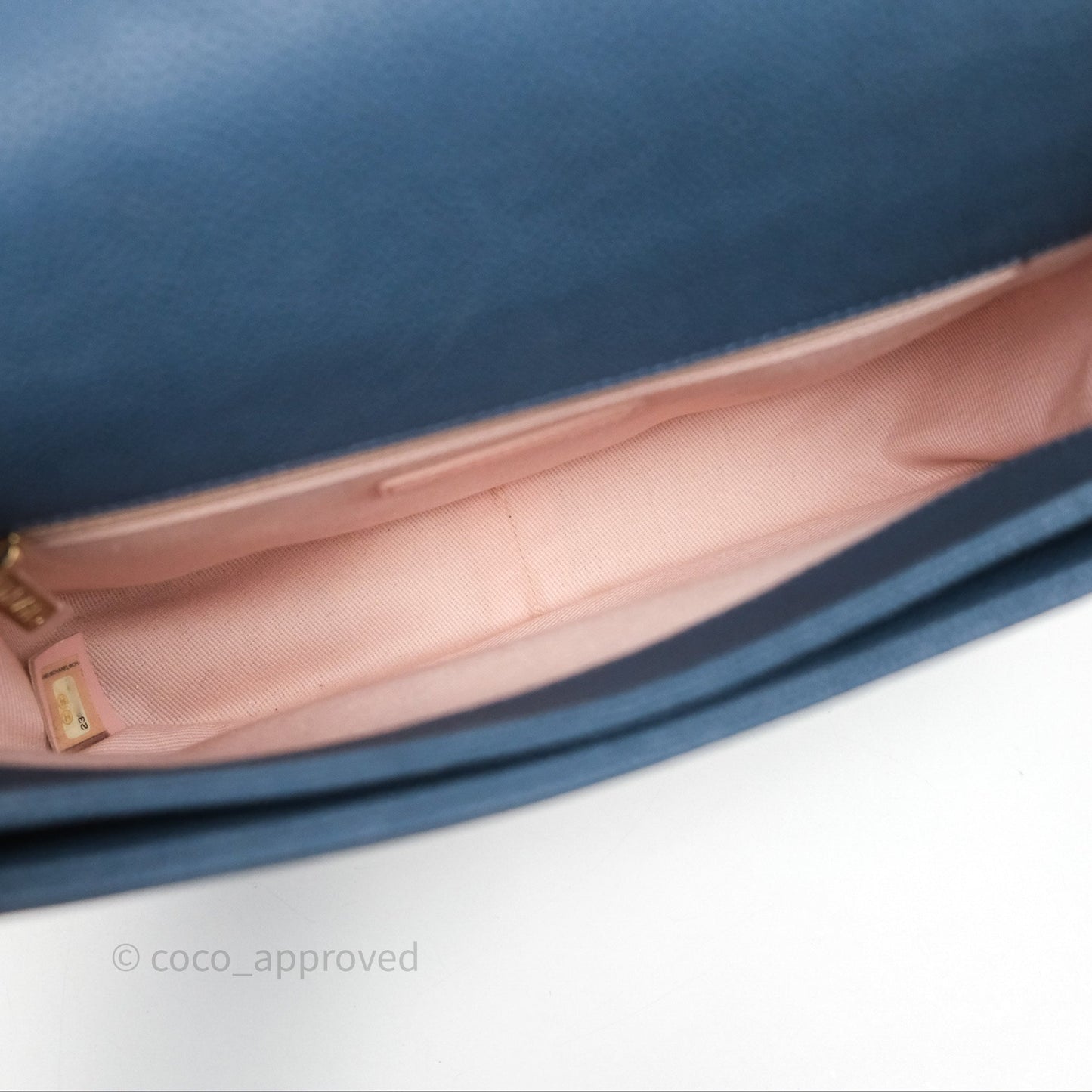 Chanel Medium Cuba Top Handle Flap Bag Blue Caviar Gold Hardware