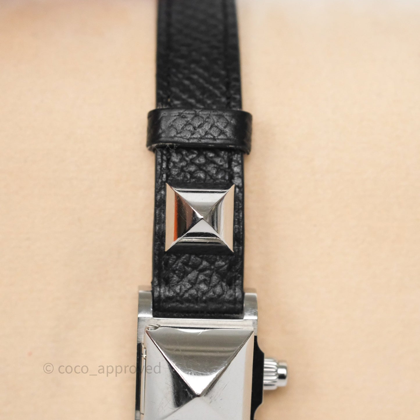 Hermes Medor Watch Mini Model Black Double Strap & Orange Strap