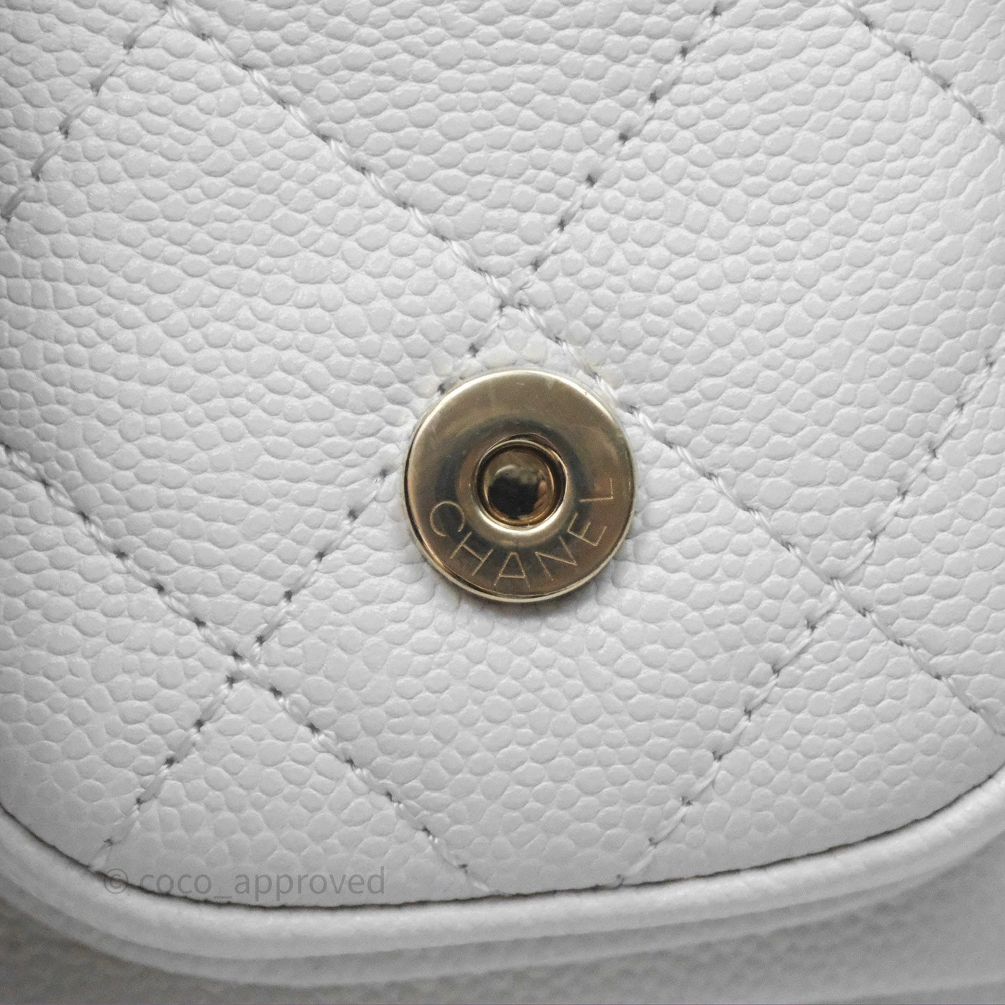 Chanel Small Duma Backpack White Caviar Gold Hardware