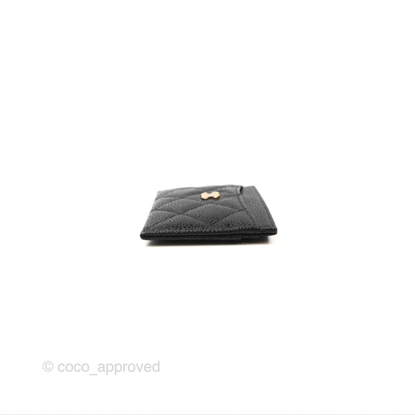 Chanel Classic Flat Card Holder Black Caviar Gold Hardware