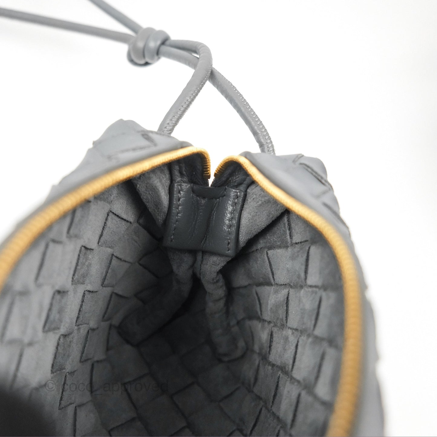 Bottega Veneta Mini Loop Camera Bag Intrecciato Lambskin Thunder