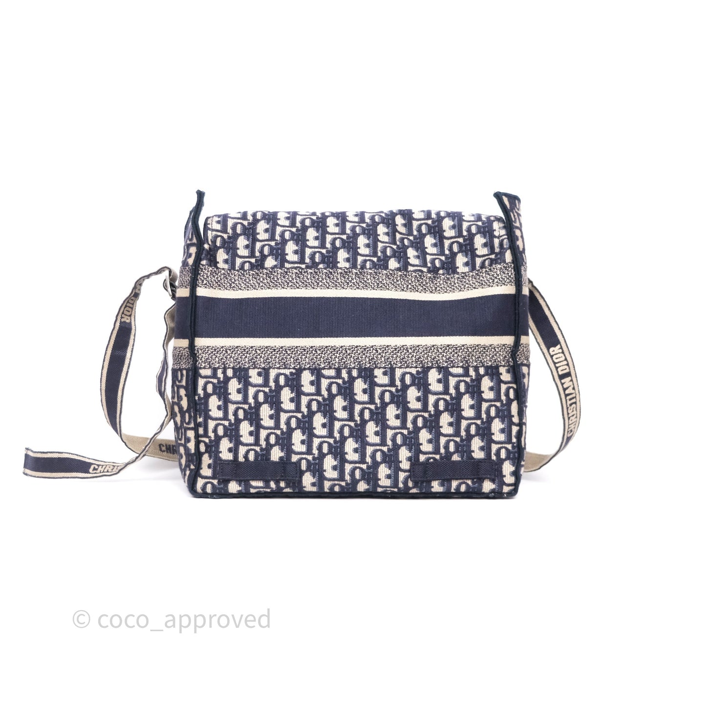 Christian Dior Medium DiorCamp Messenger Bag Oblique Embroidery Blue