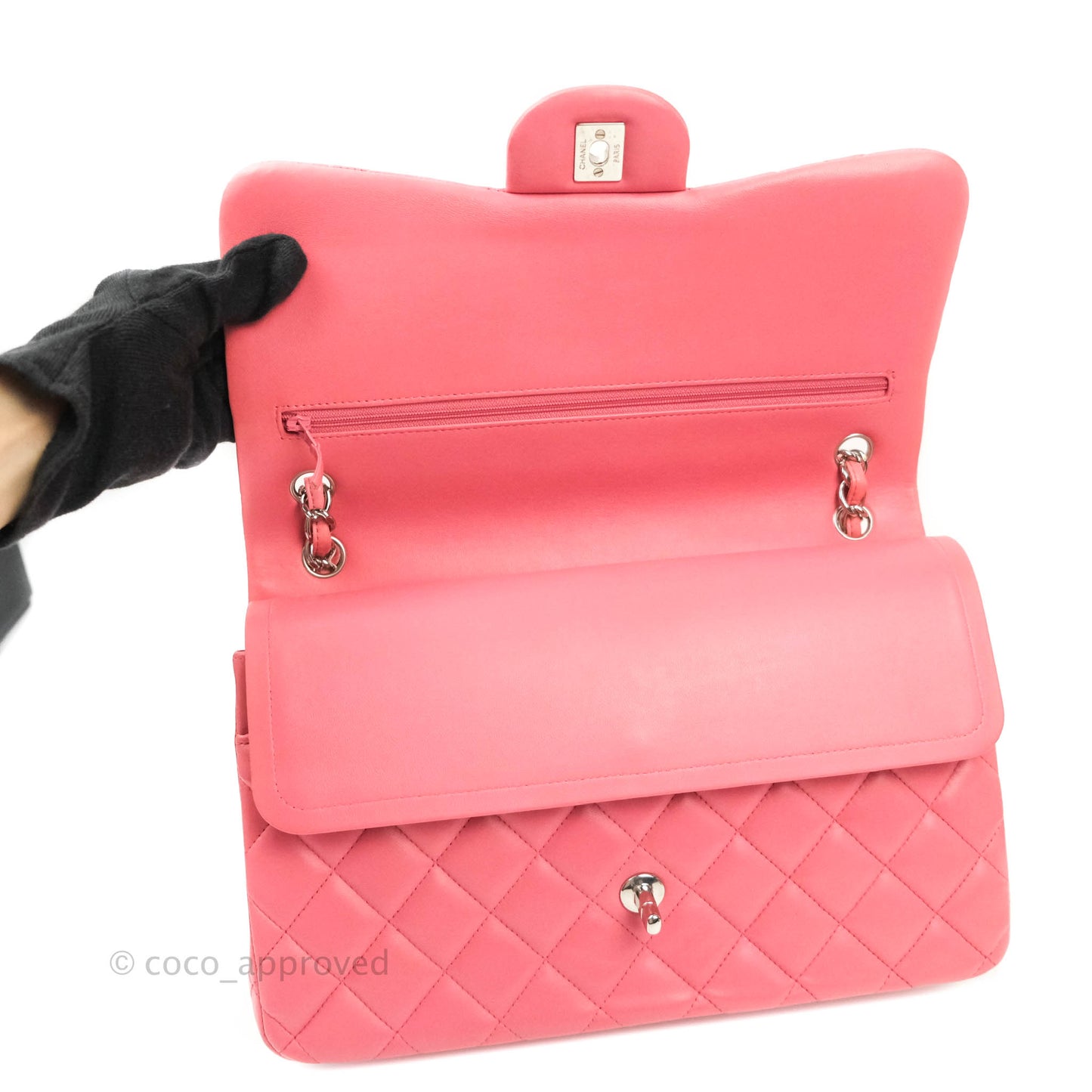 Chanel Jumbo Double Flap Pink Lambskin Silver Hardware⁣⁣