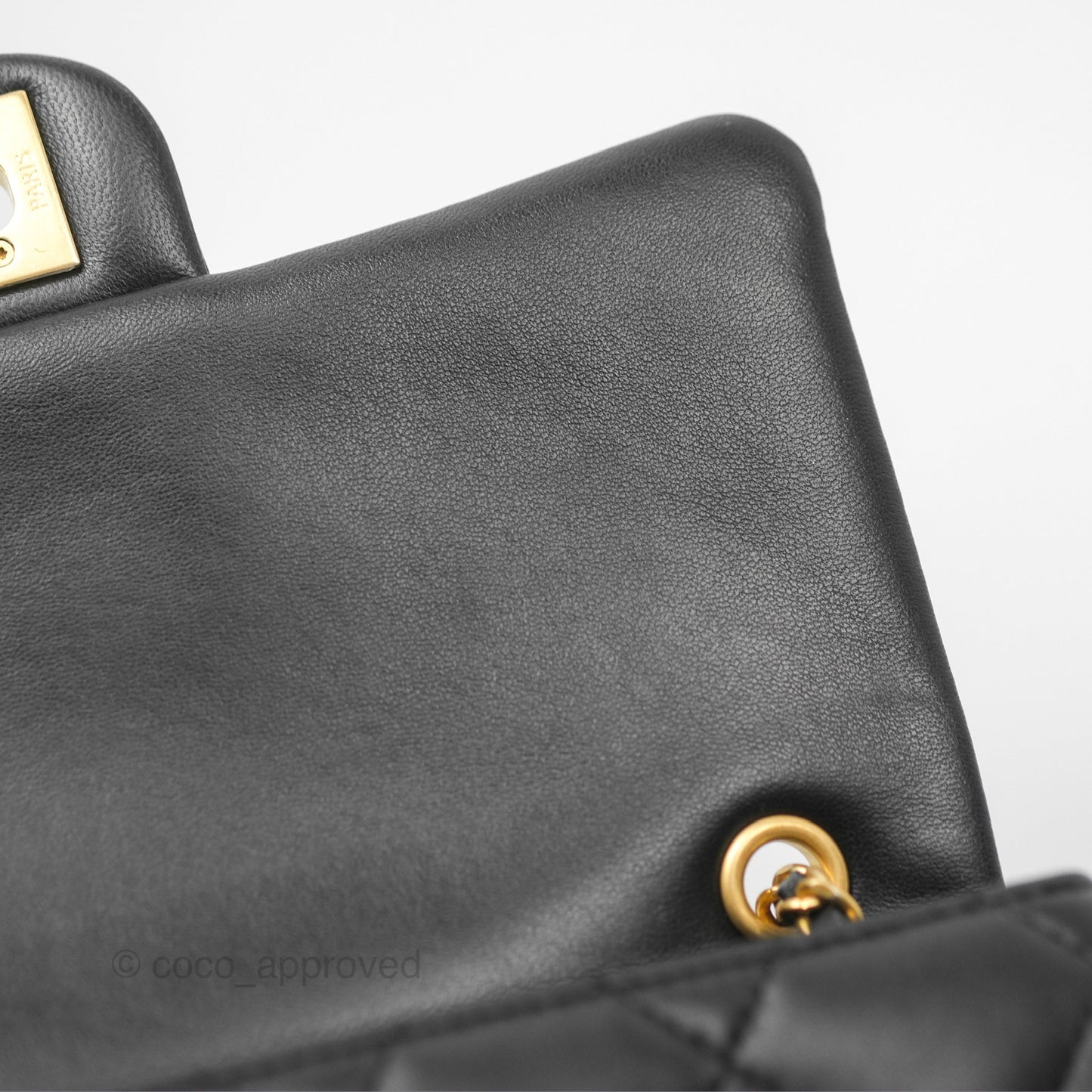 Chanel Mini Flap Bag With Heart CC Charm Black Lambskin Aged Gold Hardware
