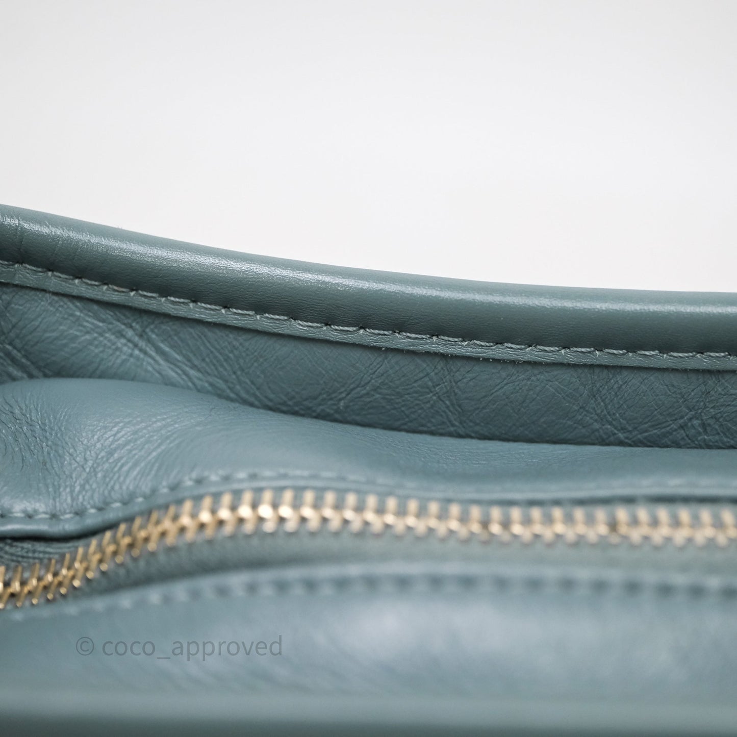 Chanel Small Gabrielle Hobo Quilted Grey Green Aged Calfskin