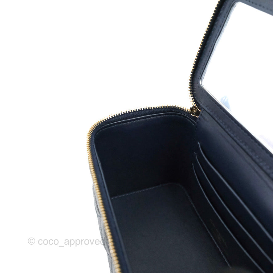 Chanel Vanity with Chain Navy Caviar Gold Hardware