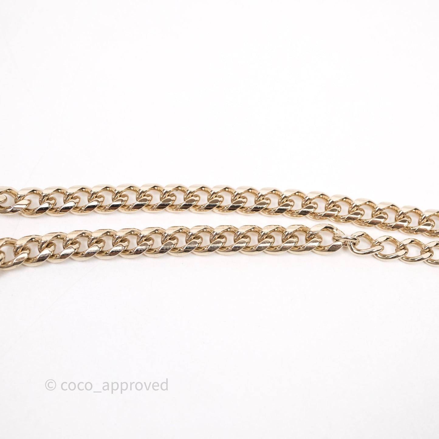 Chanel No5 Perfume Bottle Crystal Pearl Chain Choker Necklace Gold Tone 22S