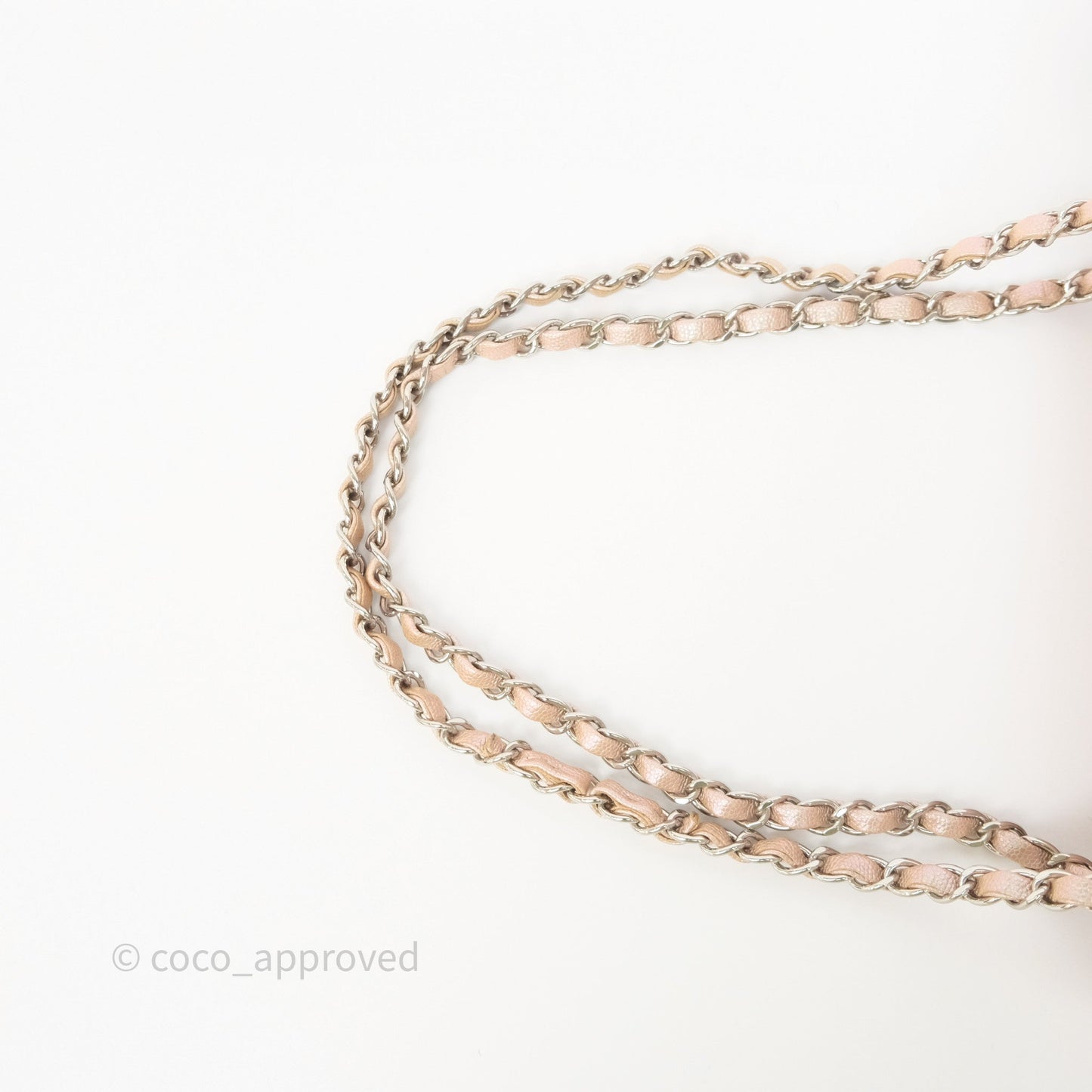 Chanel Classic Medium Double Flap Chevron Iridescent Rose Gold Pink Caviar 17B