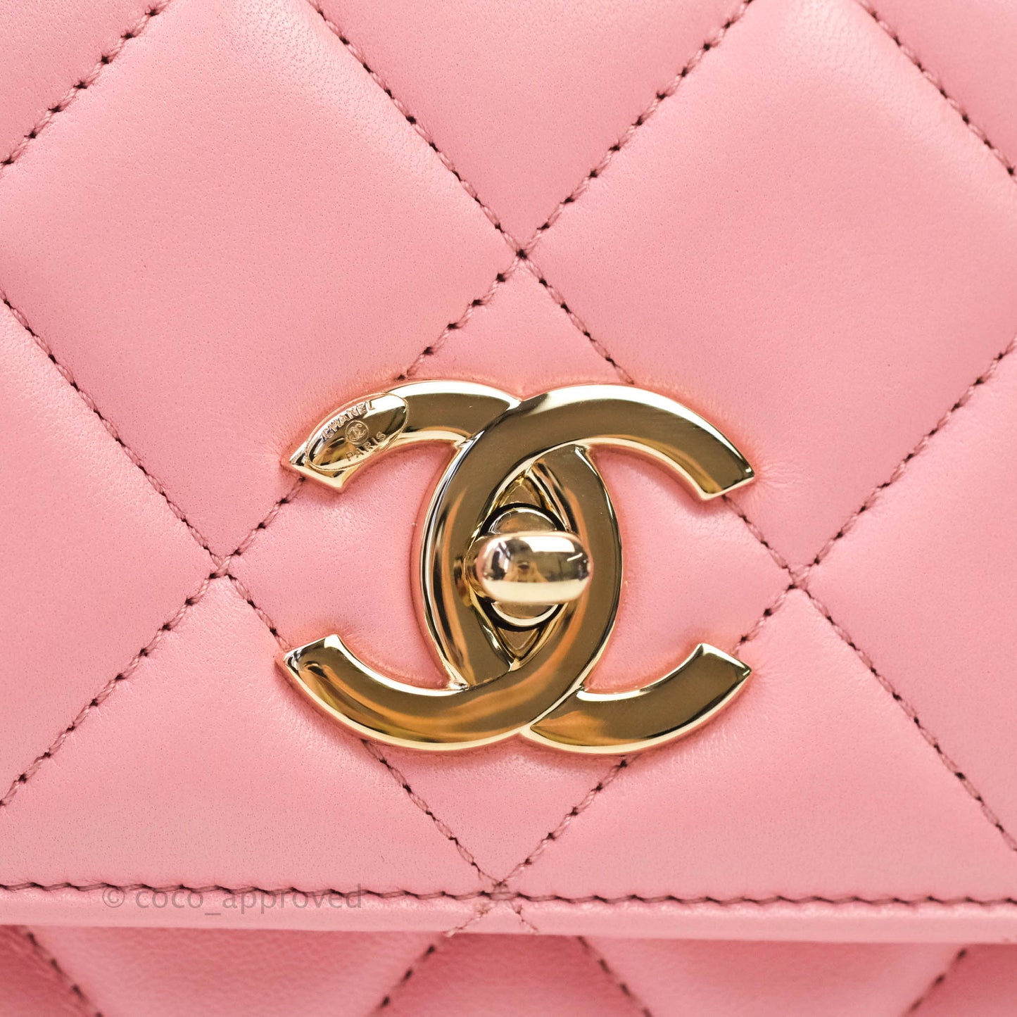 Chanel Quilted Trendy CC Small Pink Lambskin Gold Hardware
