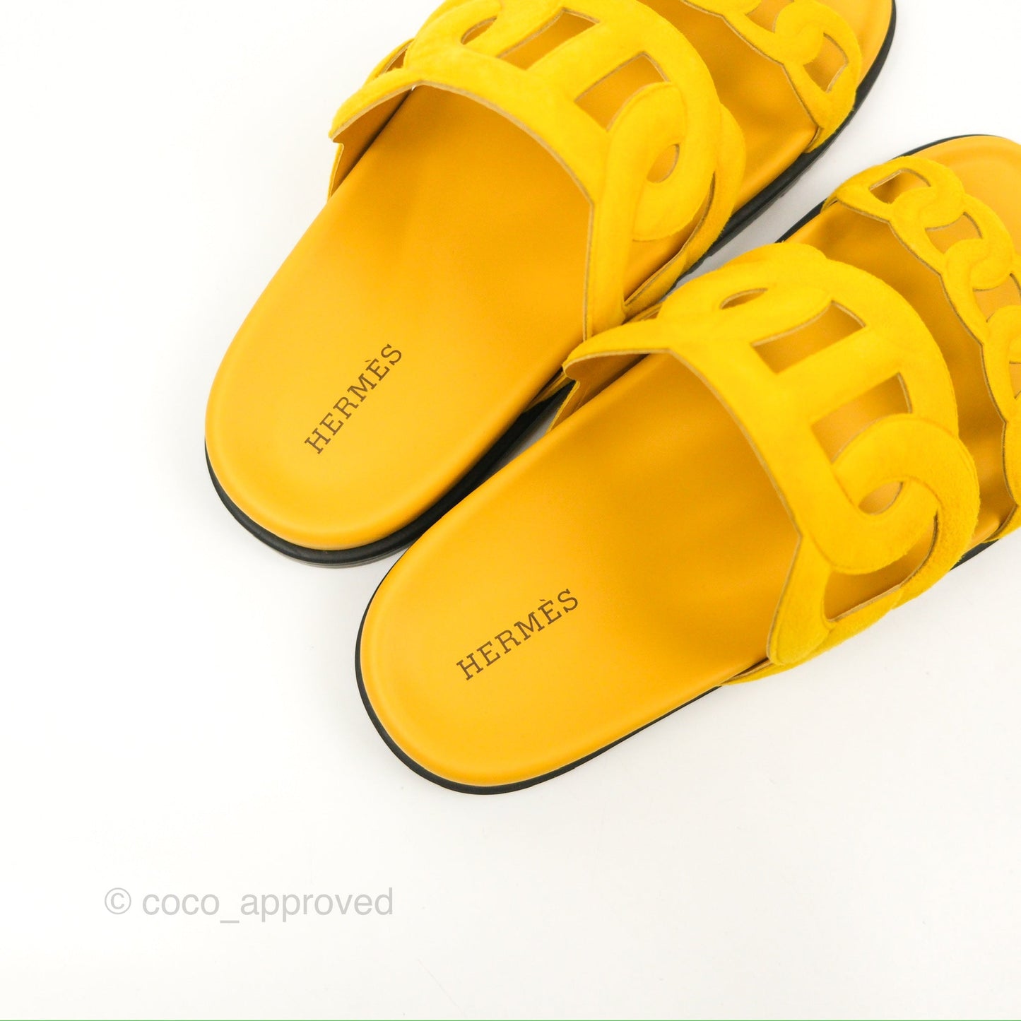 Hermes Extra Sandal Jaune Sable Suede Goatskin Size 37