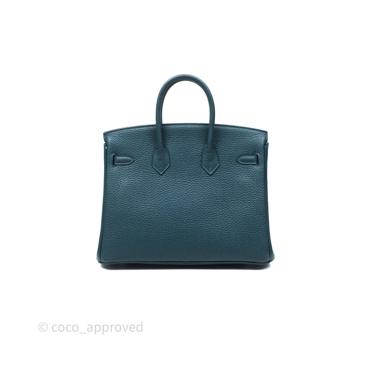 Hermès Birkin 25 Retourne Vert Bosphore W0 / Bleu Océan Z7 Togo Palladium Hardware
