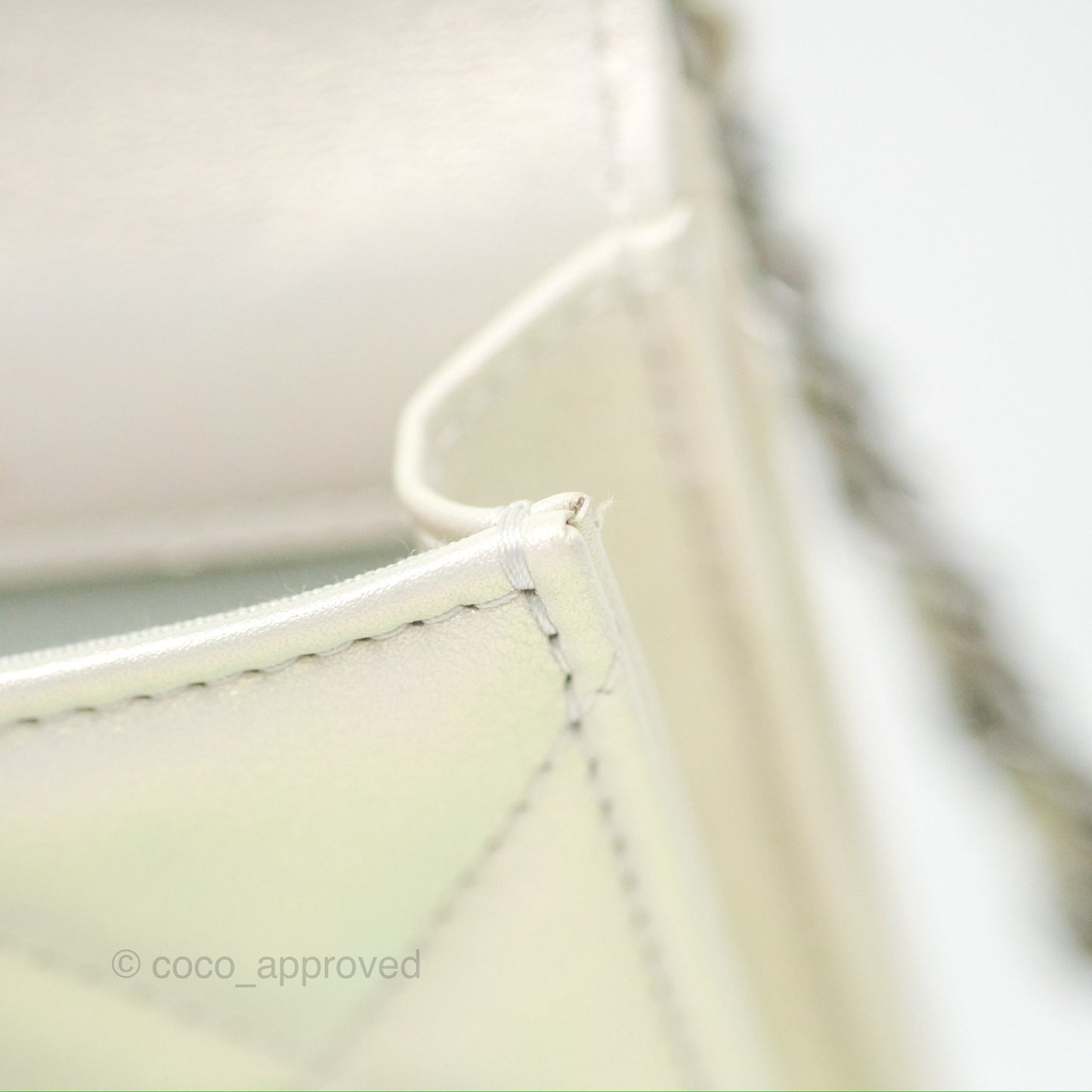 Chanel 19 Phone Holder Iridescent Ivory Mixed Hardware