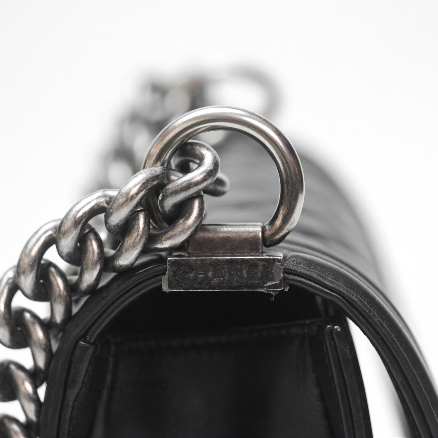 Chanel Small Boy Black Lambskin Ruthenium Hardware