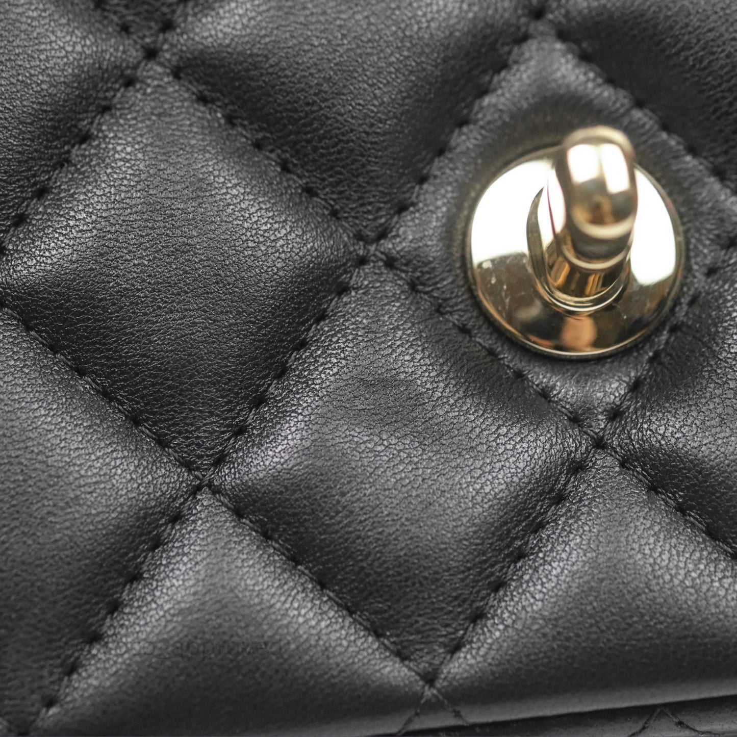Chanel Top Handle Mini Rectangular Flap Black Lambskin Gold Hardware