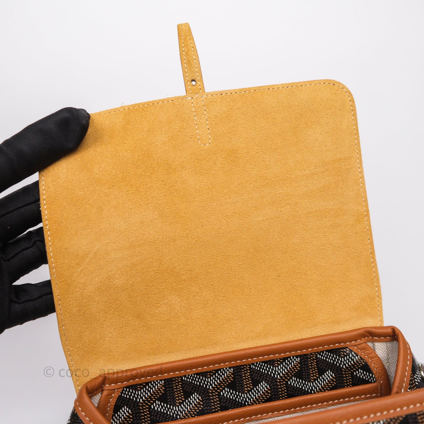Goyard Mini Alpin Backpack Black/ Tan  Goyardine Calfskin