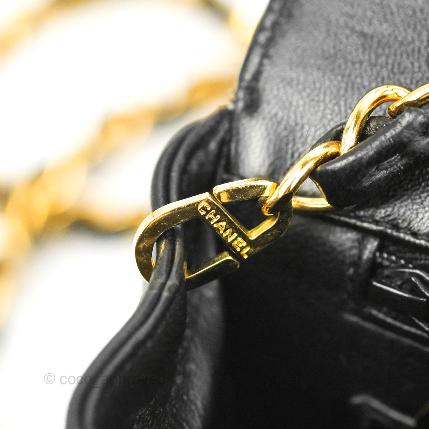 Chanel Small Vintage Quilted Classic Diana Flap Bag Black Lambskin 24K Gold Hardware