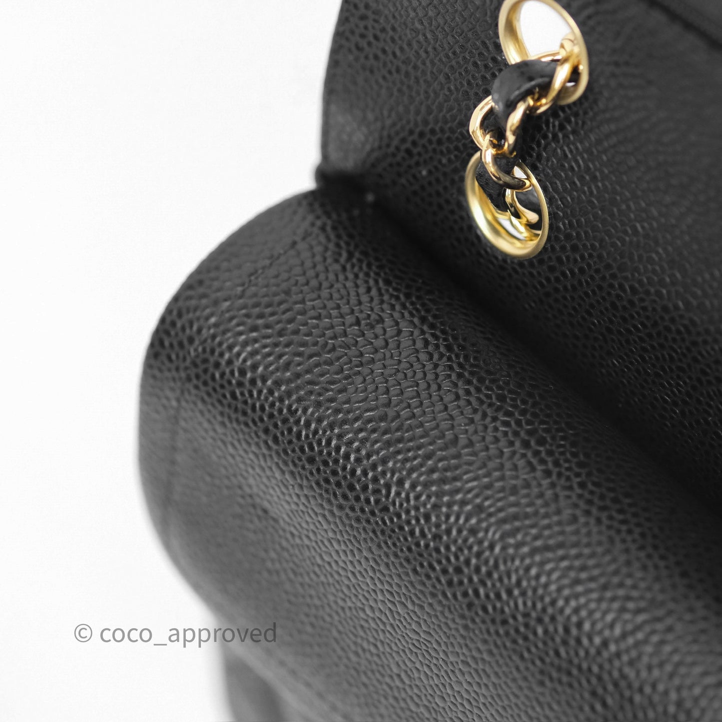 Chanel M/L Medium Classic Flap Quilted Black Caviar Gold Hardware