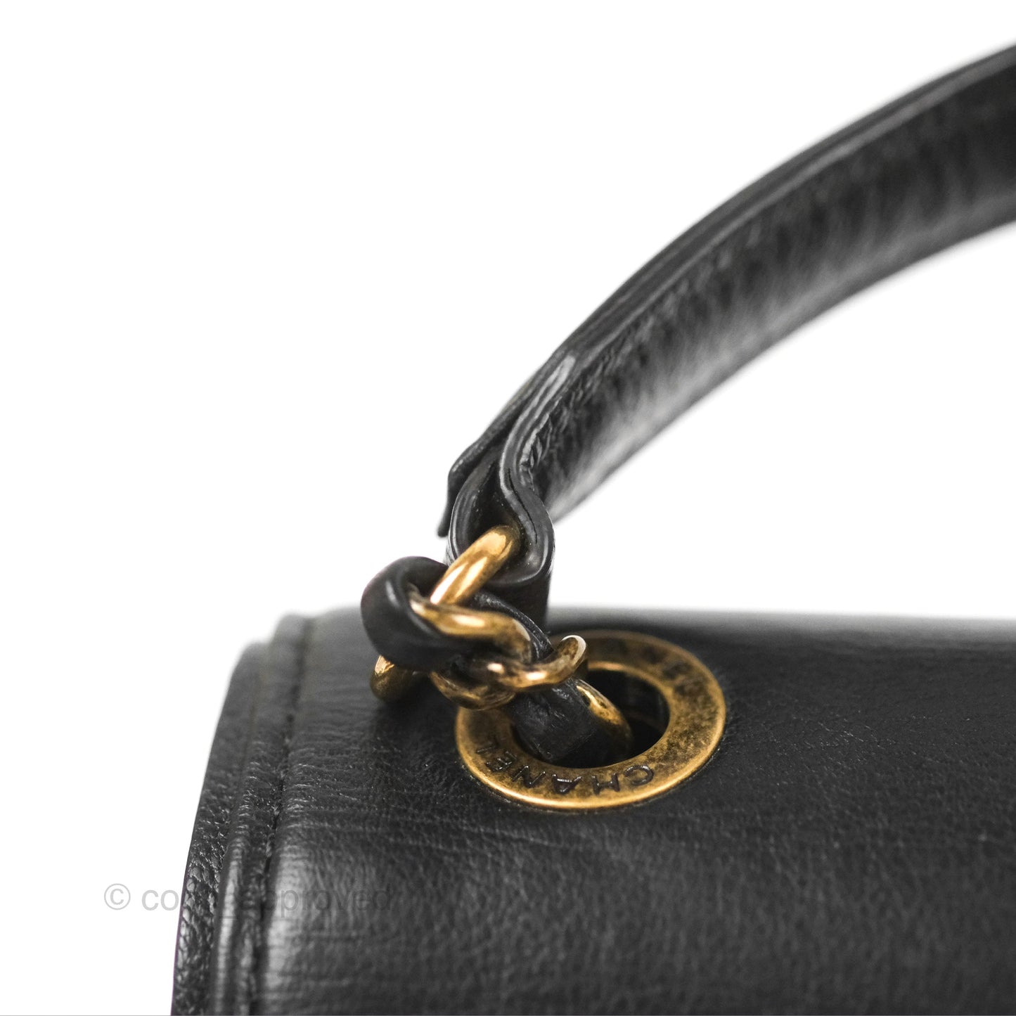 Chanel Small Coco Curve Flap Black Goatskin Antique Gold Hardware