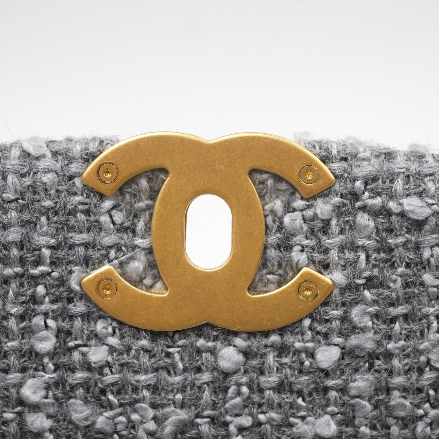Chanel 19 Small Tweed Grey Mixed Hardware