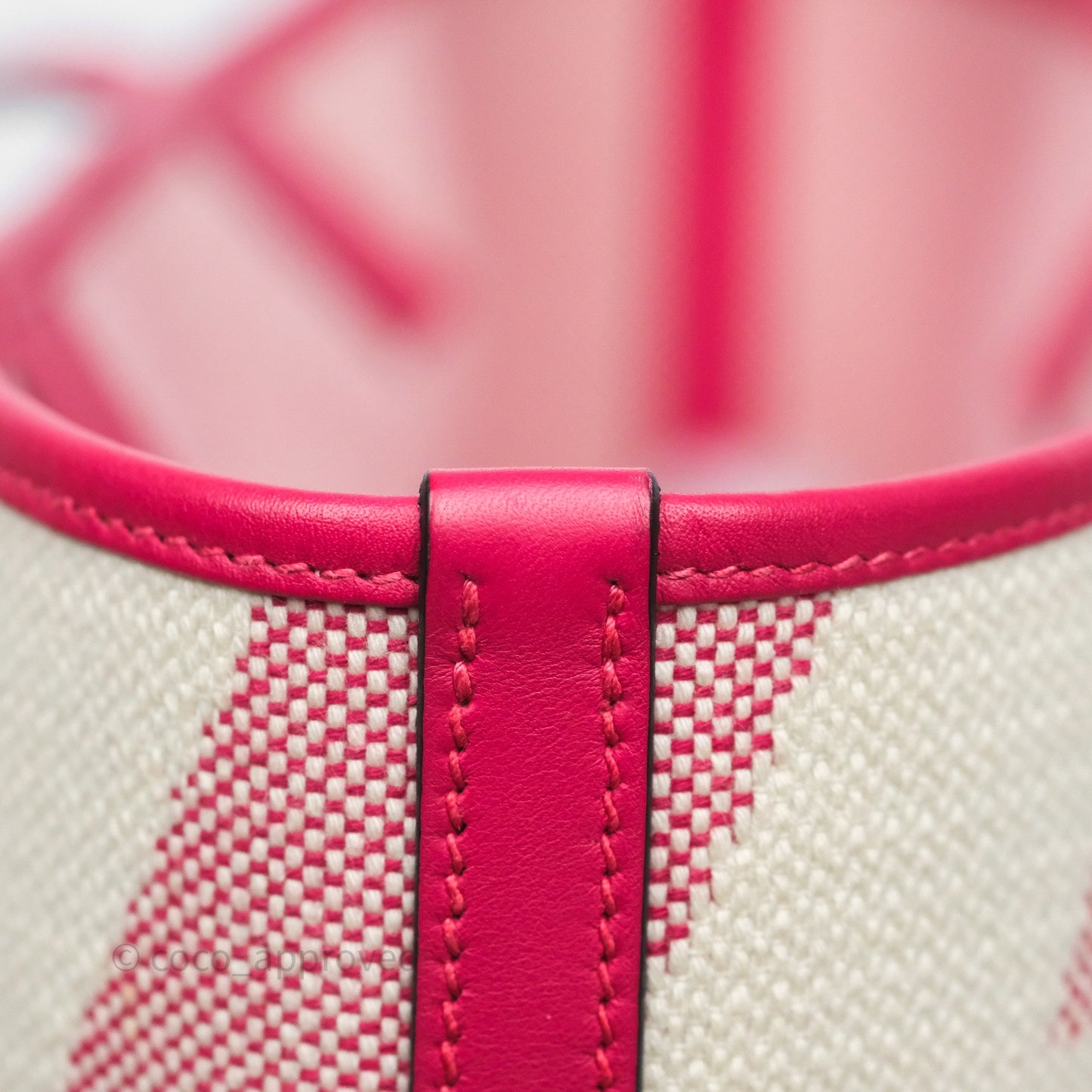 Hermès Cabas H en Biais 40 Bag Ecru / Framboise