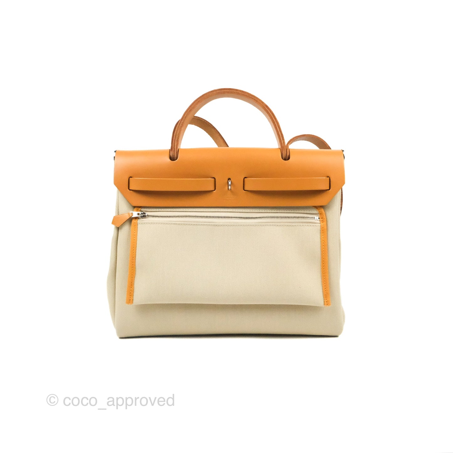 Hermès Herbag Zip 31 Retourne Natural Canvas Palladium Hardware