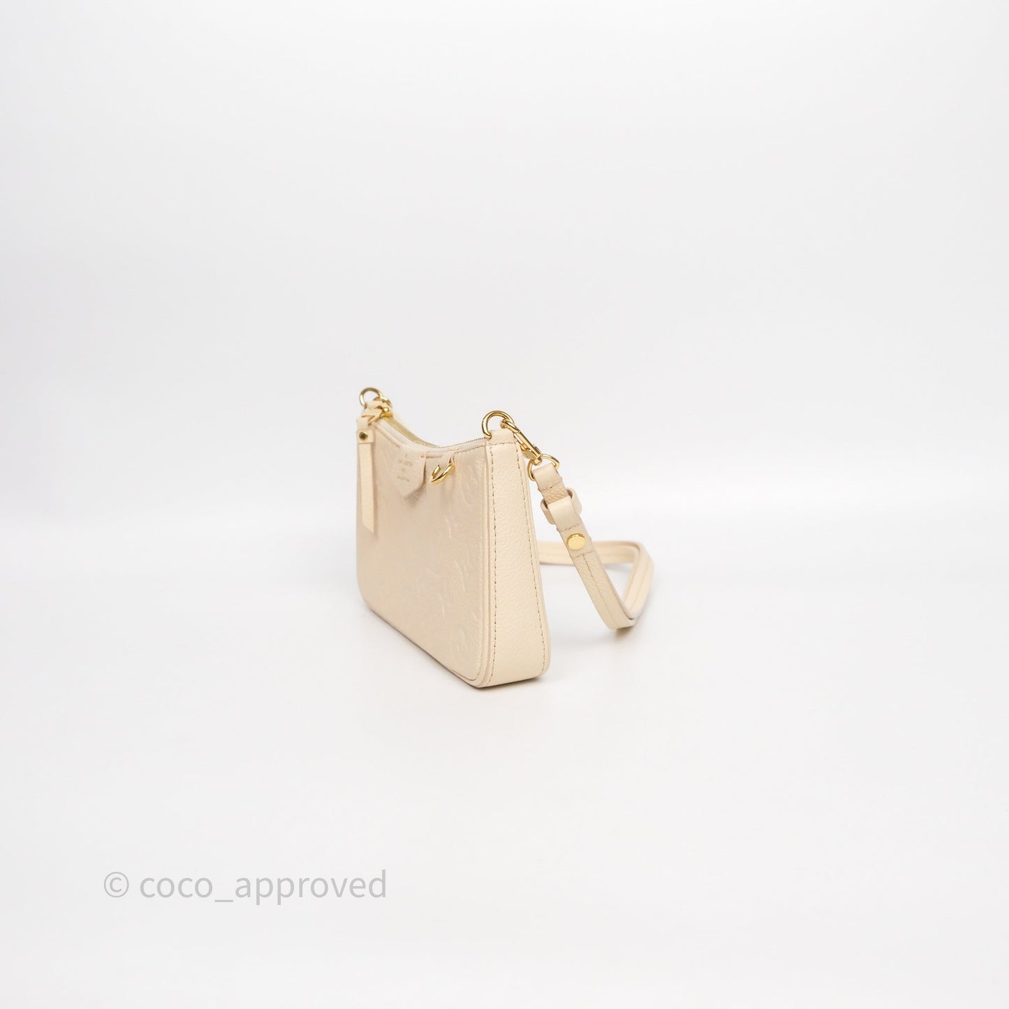 Louis Vuitton Easy Pouch On Strap Crème Monogram Empreinte Leather