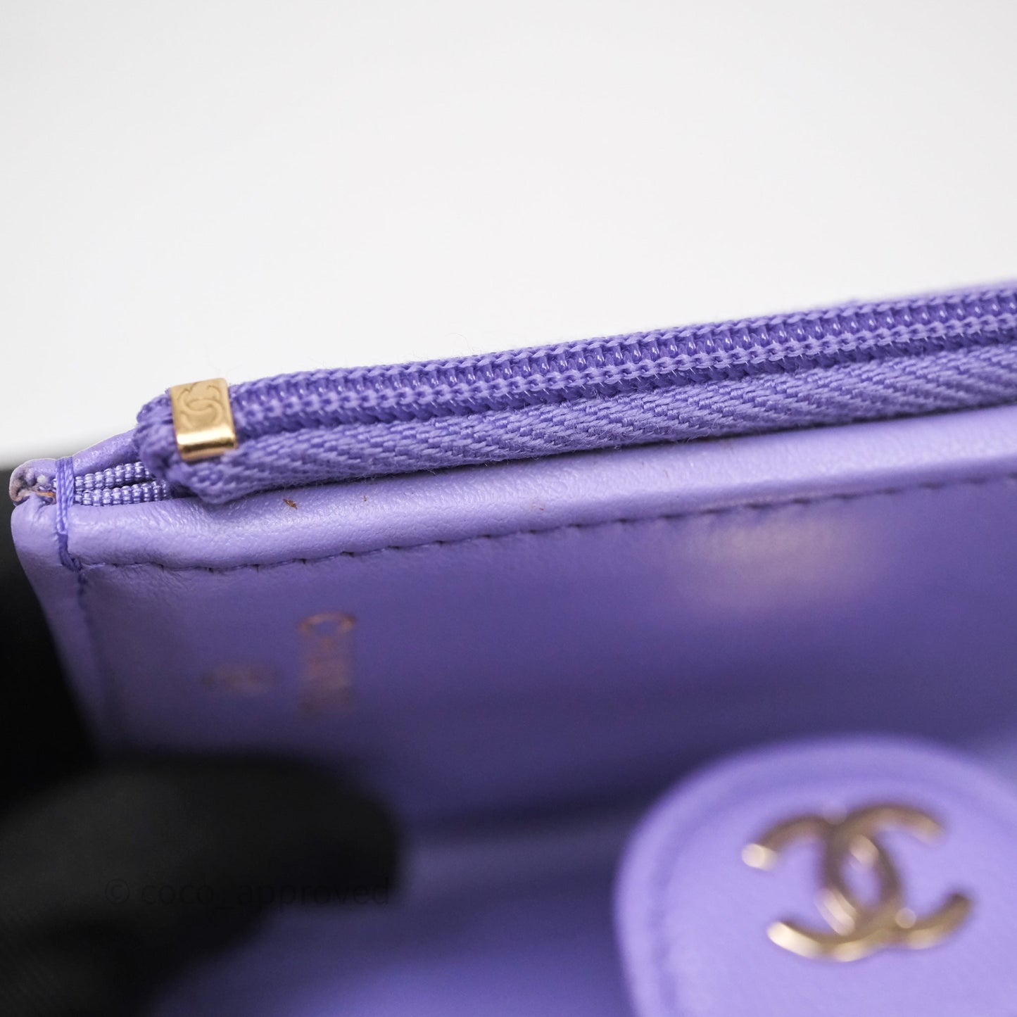 Chanel Classic Flap Wallet Purple Caviar Gold Hardware⁣ 20S