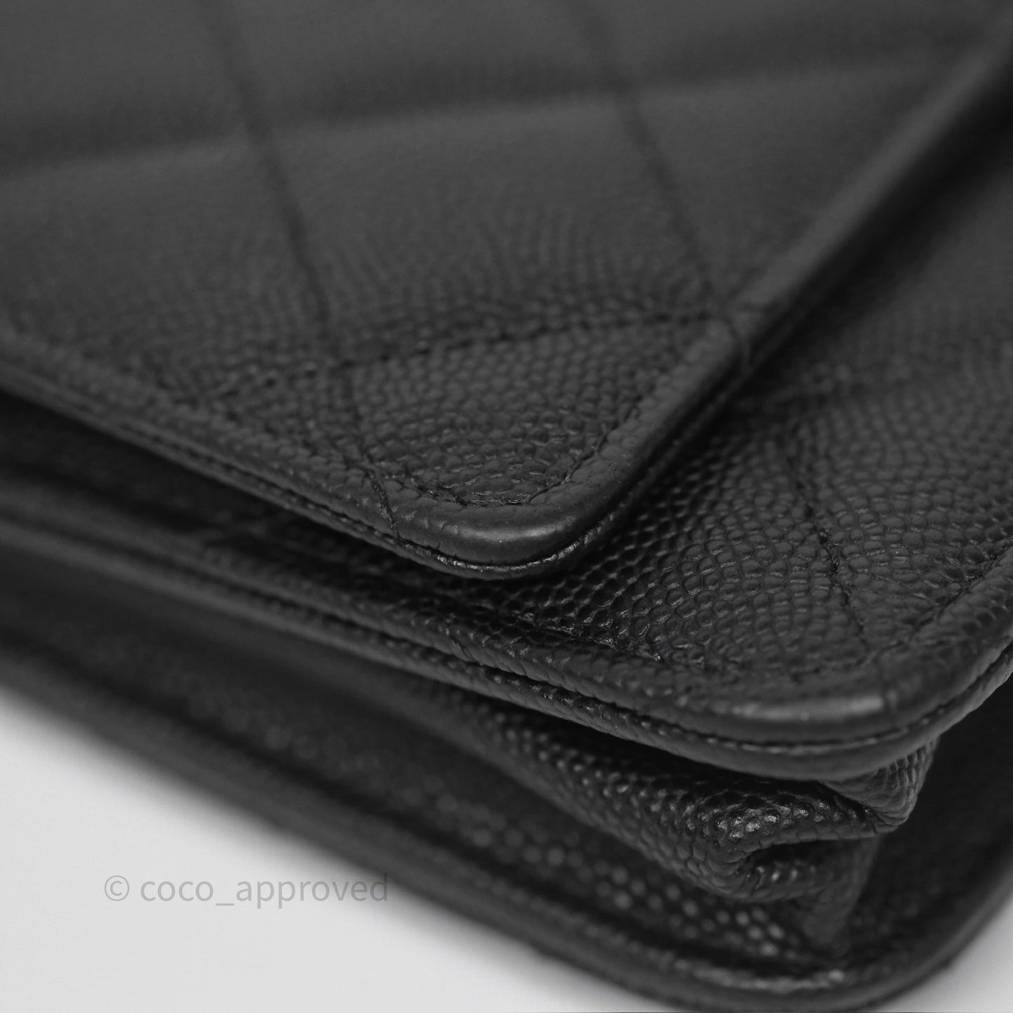 Chanel Wallet On Chain WOC Black Caviar Gold Hardware 23C