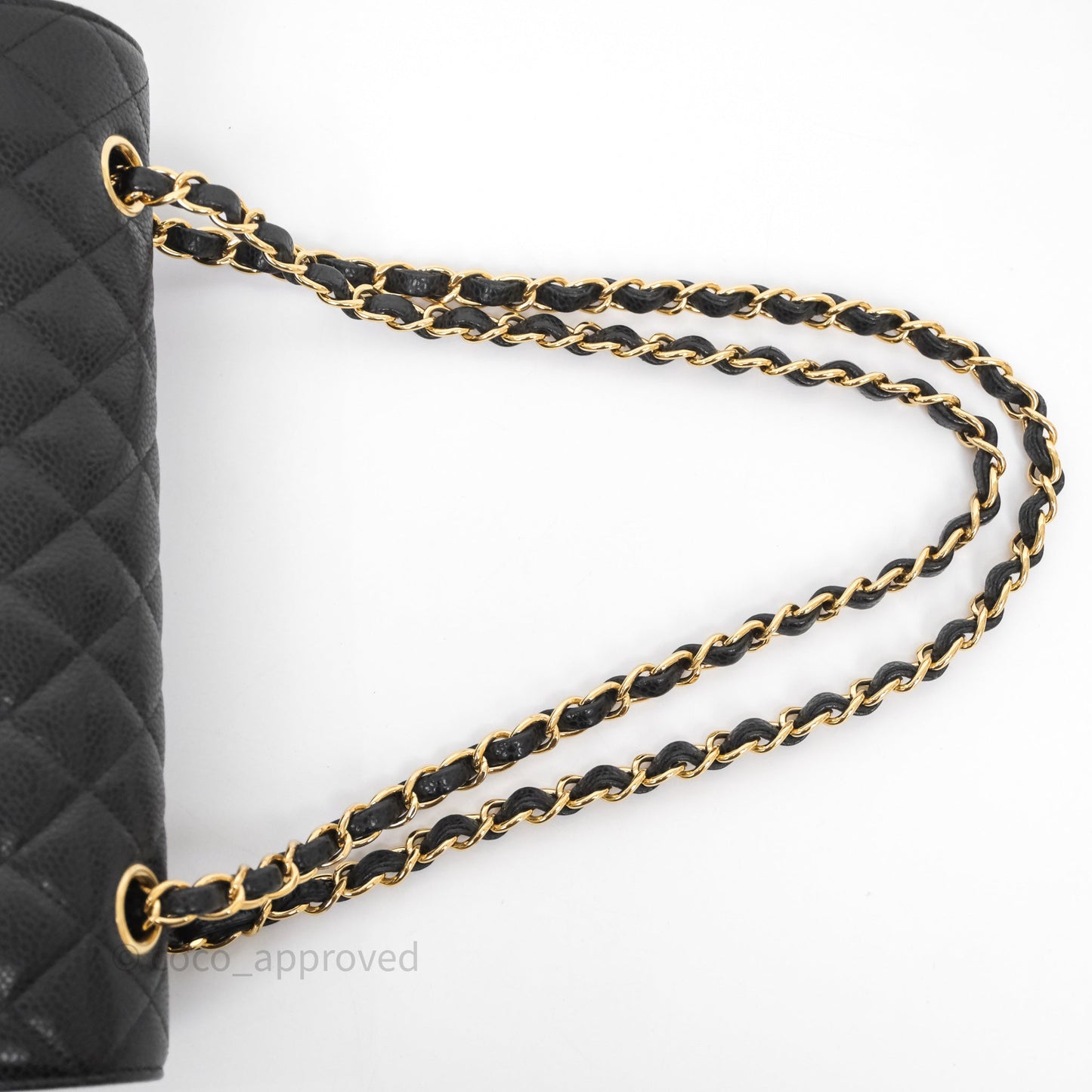 Chanel Classic M/L Medium Flap Quilted Black Caviar Gold Hardware