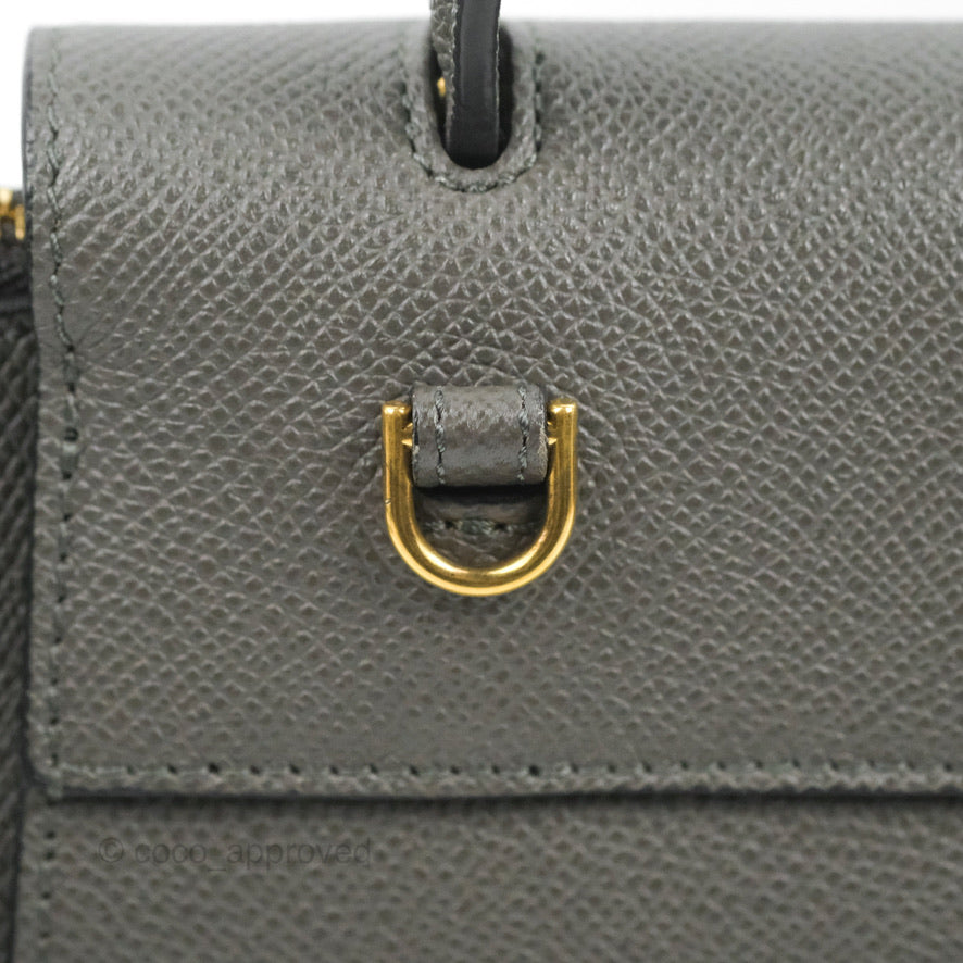 Celine Nano Belt Bag Grey Grained Calfskin Gold Hardware
