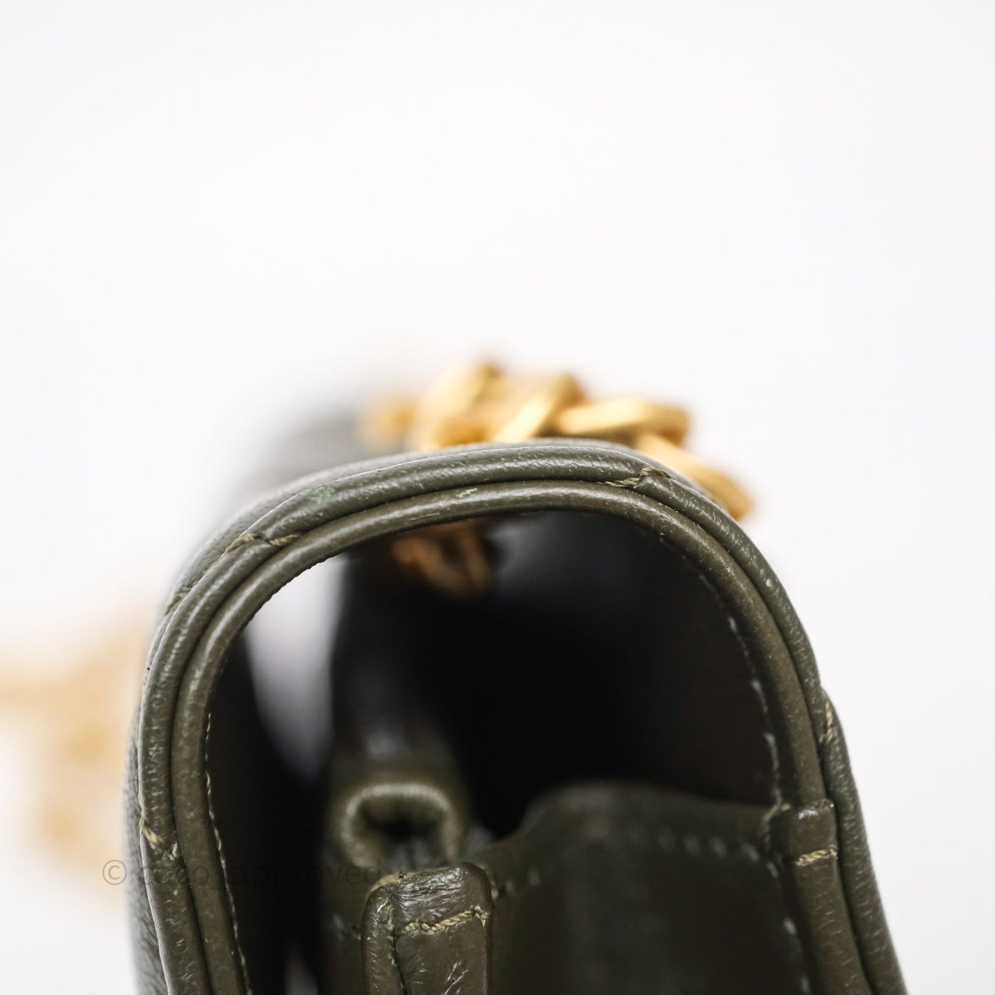 Chanel All Slide Adjustable Chain Phone Holder WOC Olive Green Lambskin