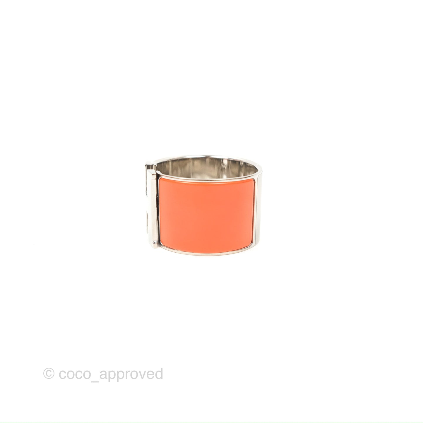 Hermès Clic Clac H Extra Wide Bracelet Orange Palladium Hardware