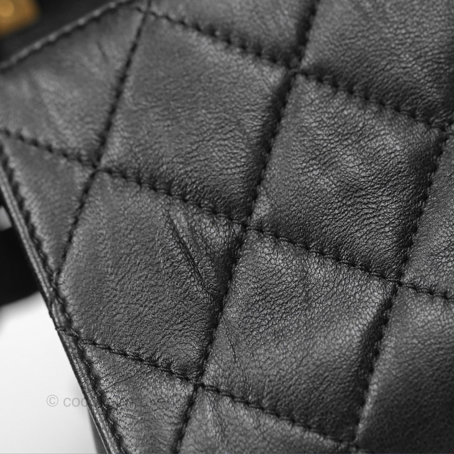 Chanel Mini Wrapped Handle Flap Bag Black Crumpled Lambskin Aged Gold Hardware 21S