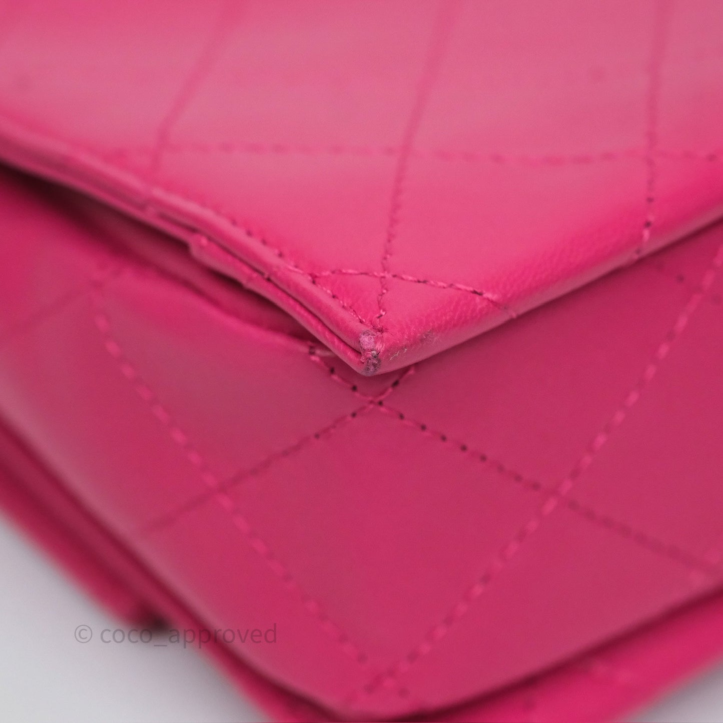 Chanel Stitched Double Flap Bag Pink Calfskin Silver Hardware