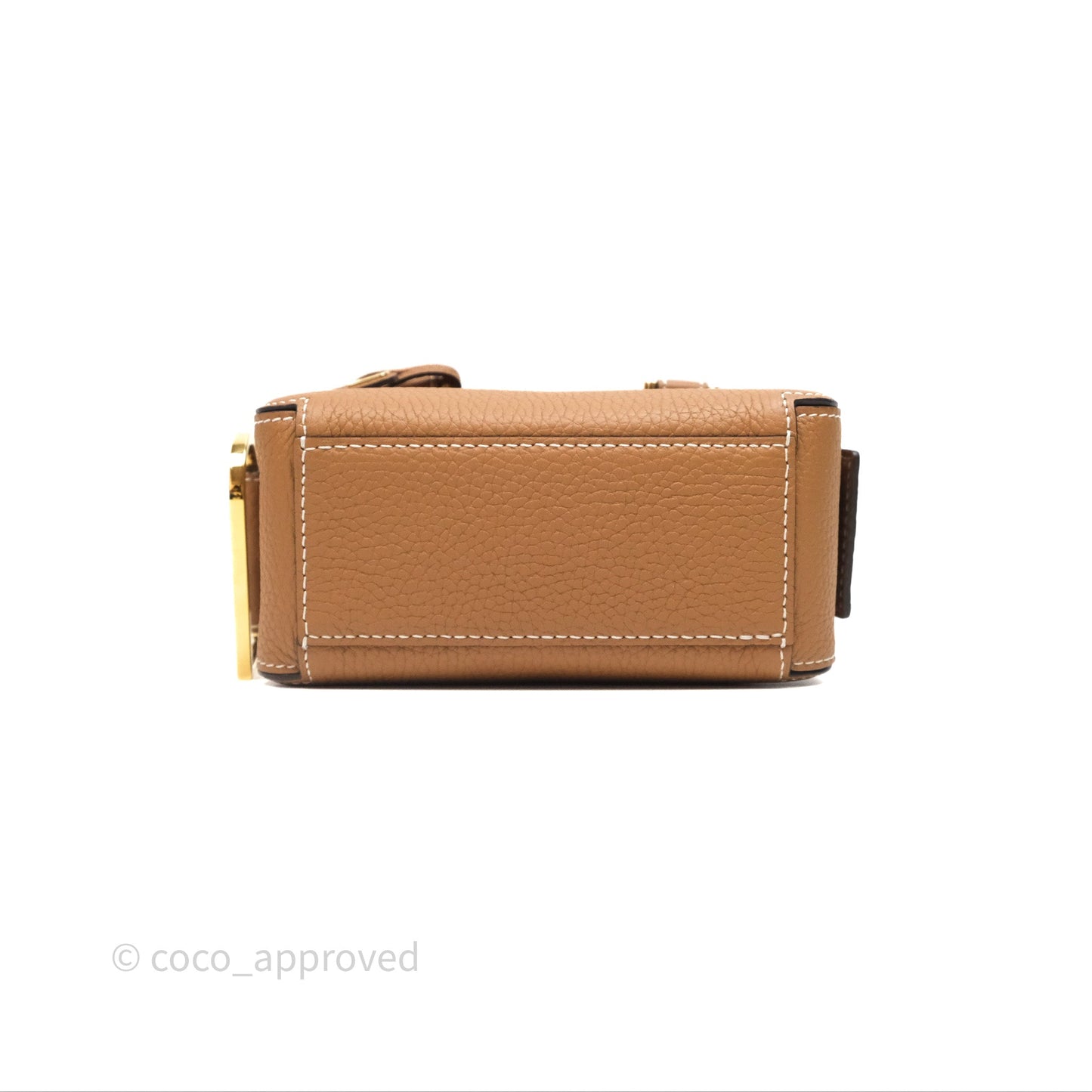 Delvaux Cool Box Nano Taurillon Soft Grained Calfskin Vegetal Ivory Gold Hardware