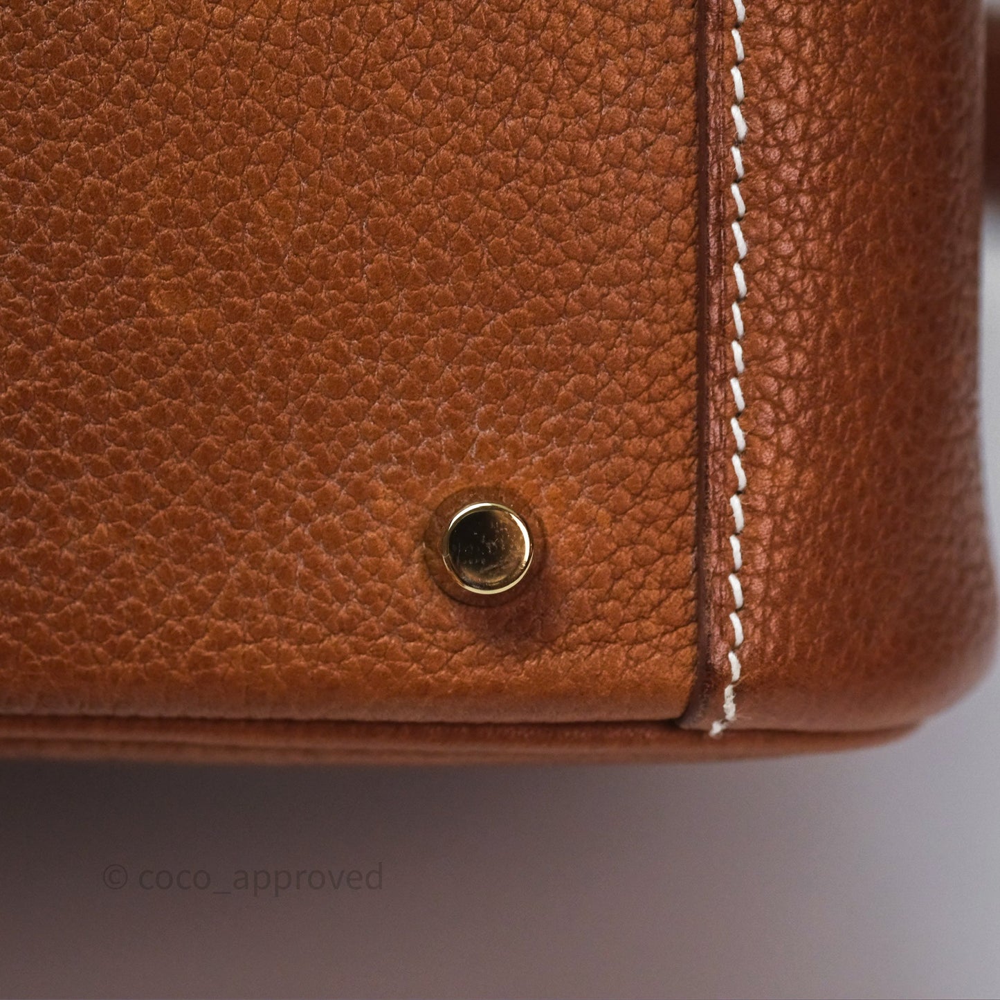 Hermès Mini Lindy 20 Fauve 34 Barenia Gold Hardware