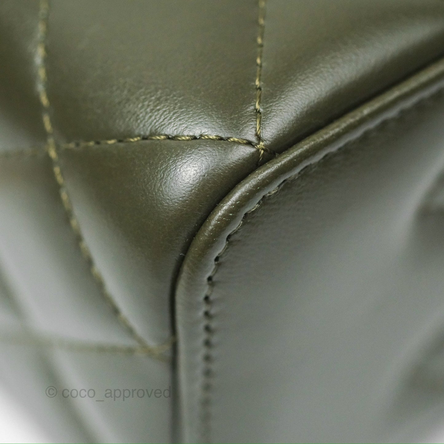 Chanel All Slide Vanity with Adjustable Chain Dark Olive Green Lambskin Aged Gold Hardware