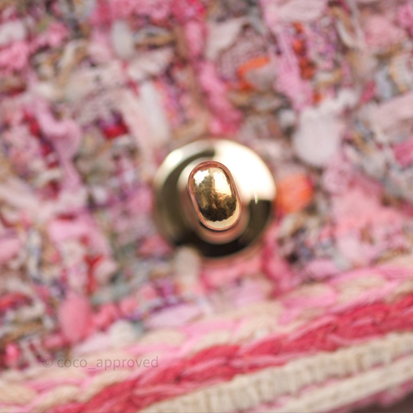 Chanel Mini Rectangular Flap Pink Tweed Braid Gold Hardware