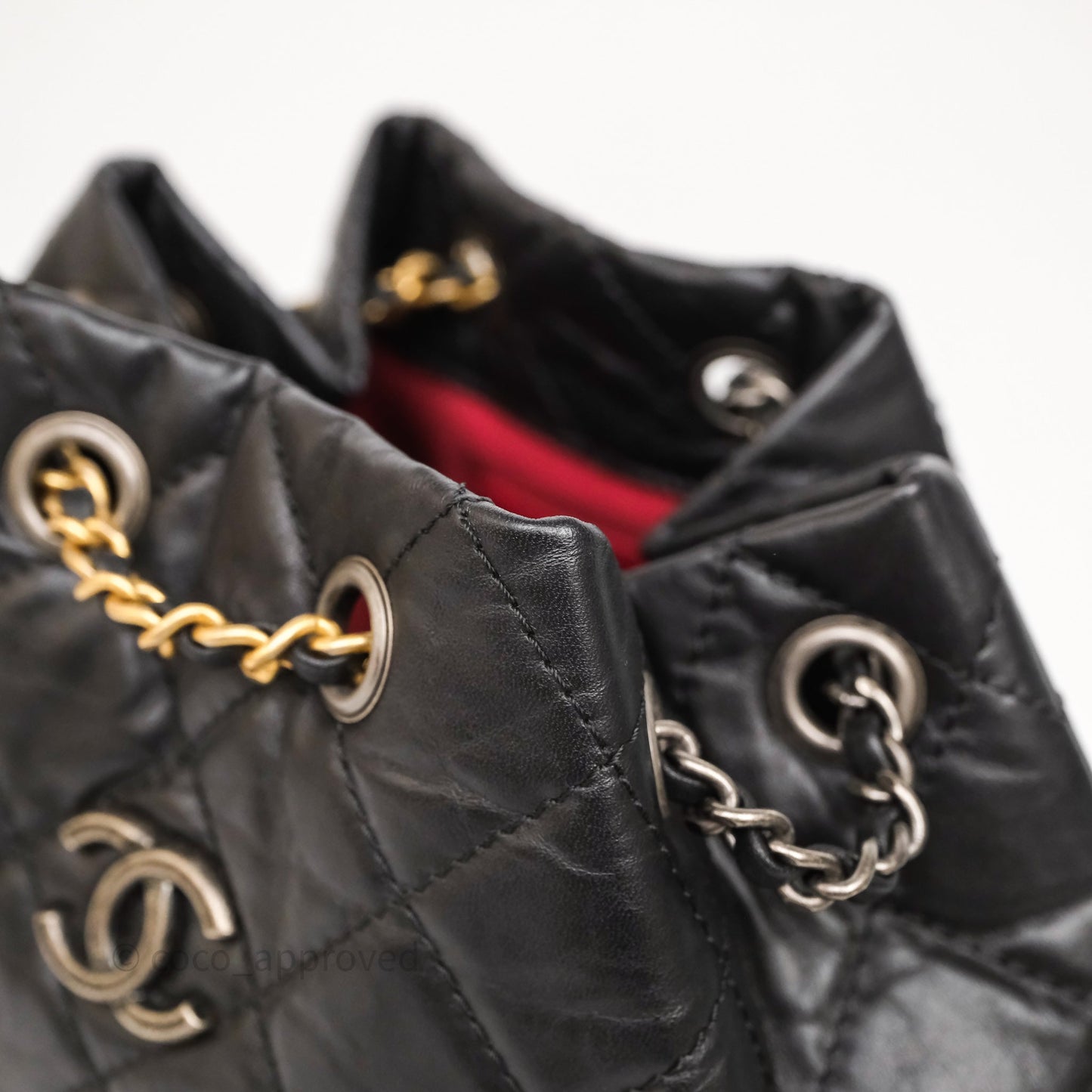 Chanel Small Gabrielle Backpack Black Aged Calfskin