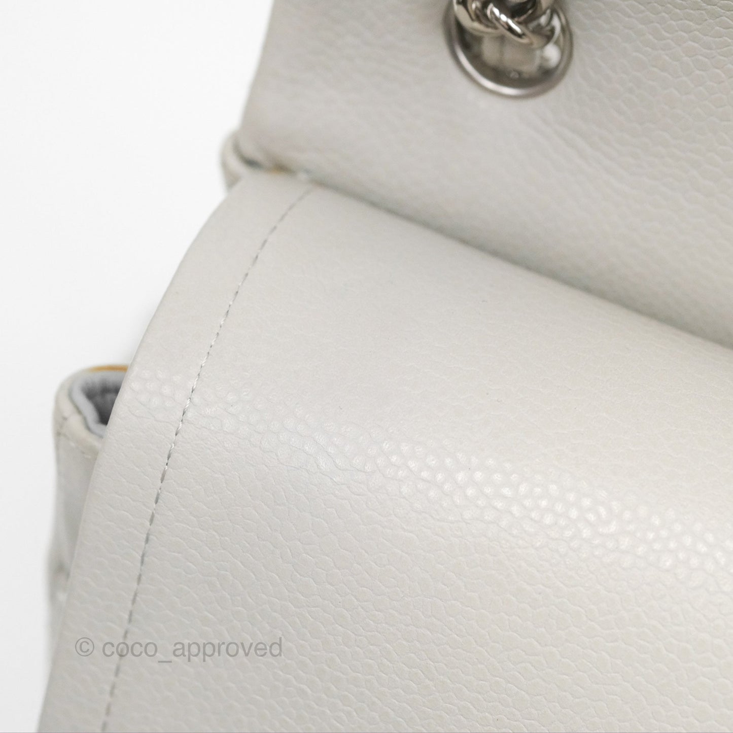 Chanel Jumbo Double Flap Light Grey Caviar Silver Hardware⁣⁣