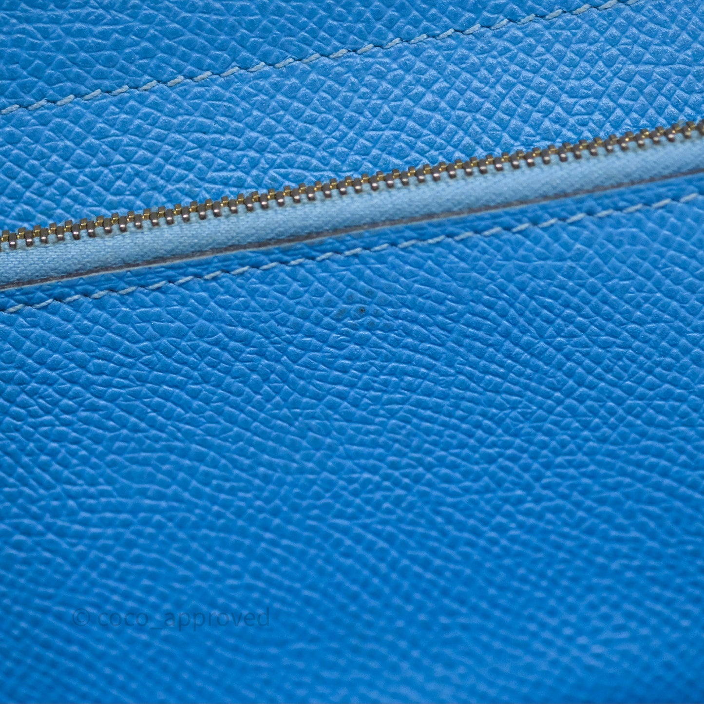 Hermès Kelly Depliant Wallet Blue Epsom Gold Hardware