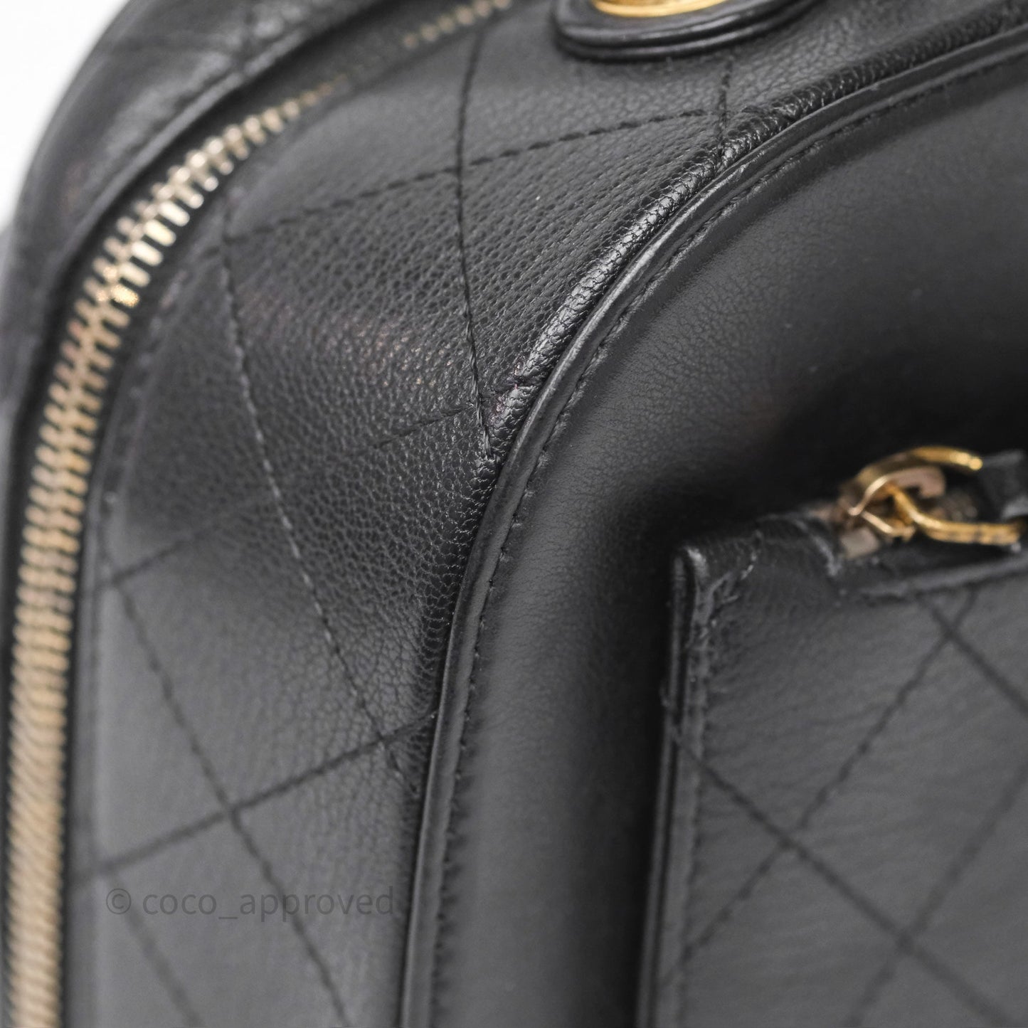 Chanel Coco Curve Vanity Black Calfskin & Goatskin Antique Gold Hardware