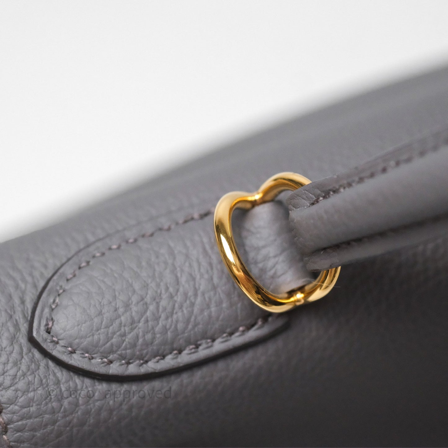 Hermès Kelly II 28 Retourne Etain 8F Togo Gold Hardware
