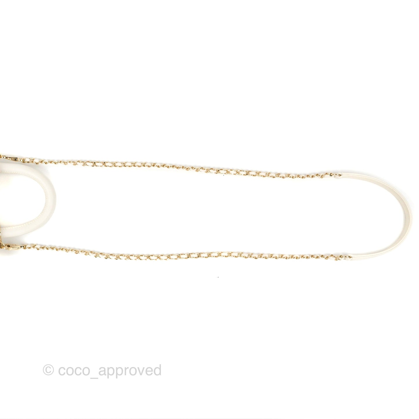 Chanel Mini Coco Handle Quilted Ivory White Caviar Gold Hardware