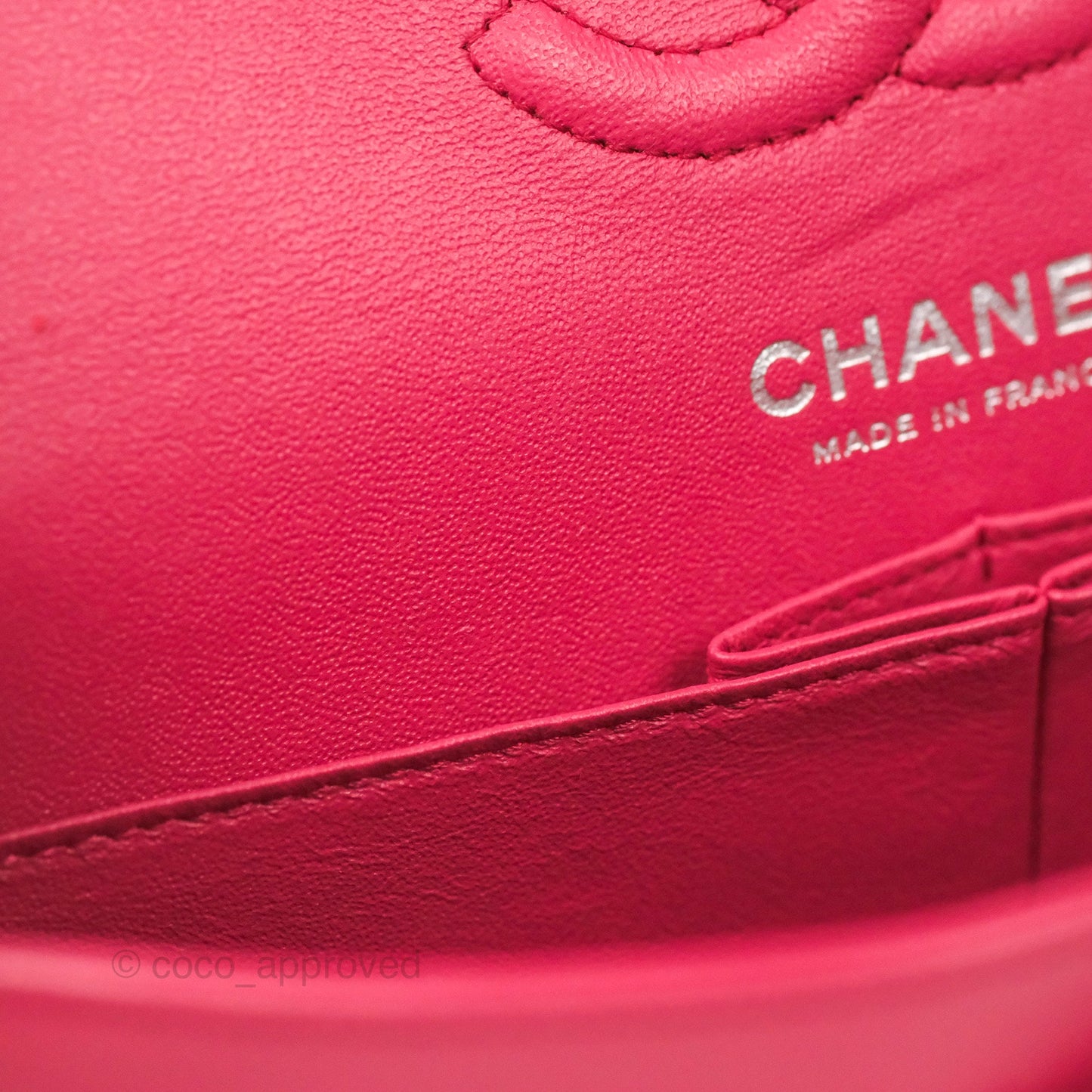 Chanel Small Classic Flap Quilted Dark Rosy Pink Lambskin Silver Hardware