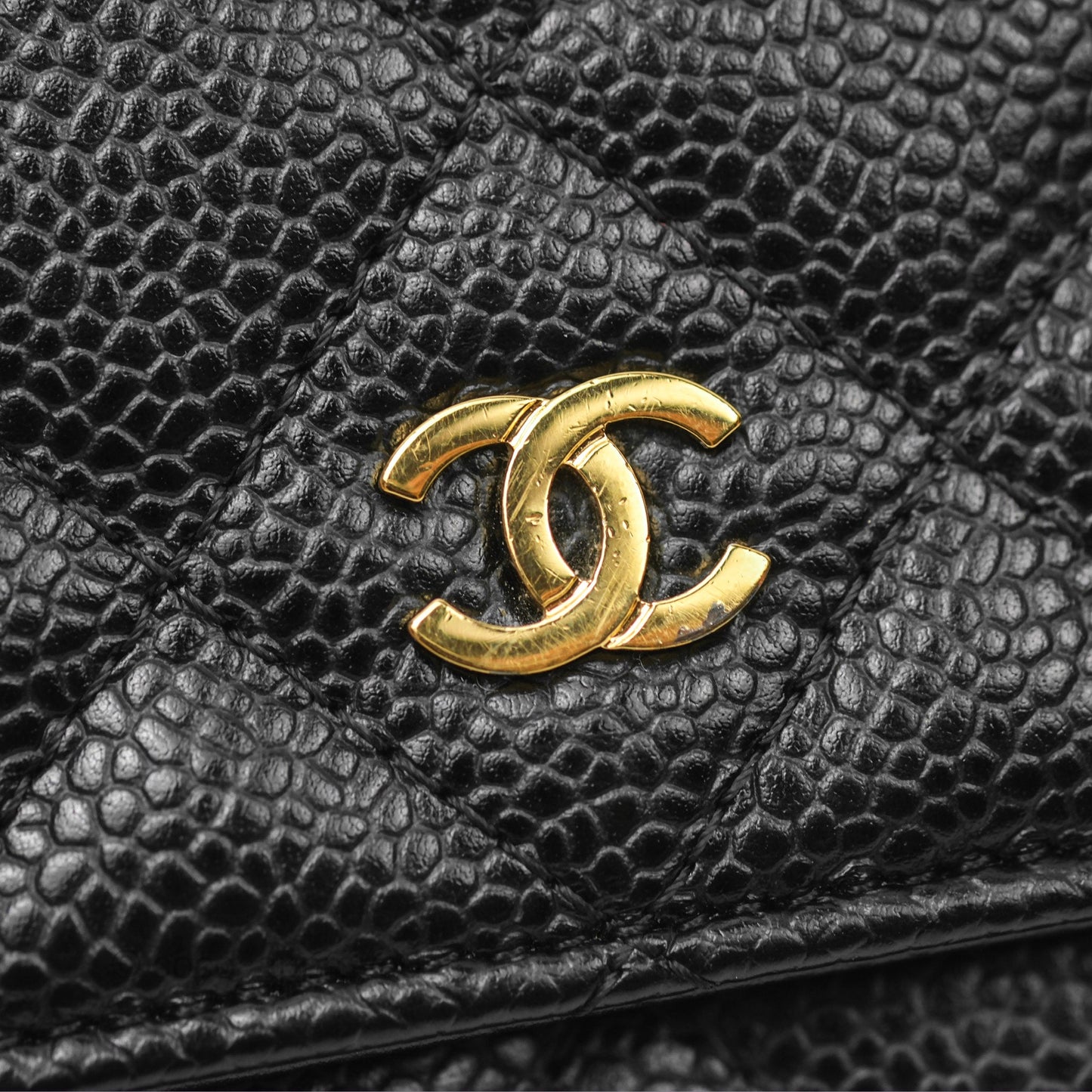 Chanel Quilted Classic Wallet On Chain WOC Black Caviar Gold Hardware