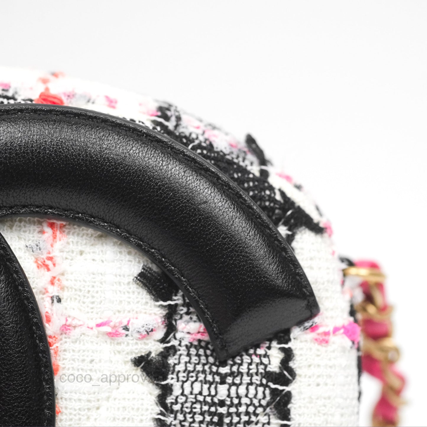 Chanel Coco Midnight Camera Case Black White Pink Tweed 20S